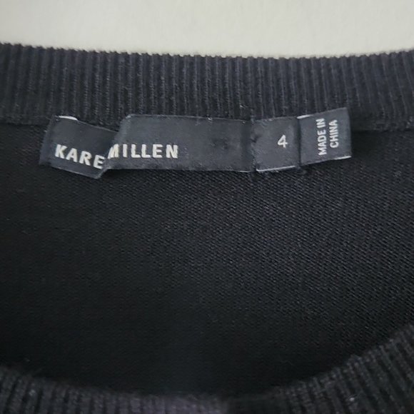 KAREN MILLEN | Wool cardigan black cream sz 4 - Picture 3 of 7